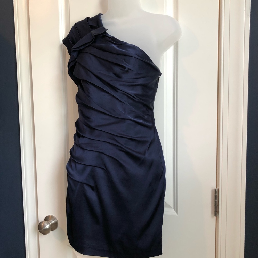Express One Shouldered Ruched Cocktail Dress
